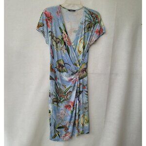 Princess Goes Hollywood Dress Women 40 US XS Blue Floral Stretch Faux Wrap Beach